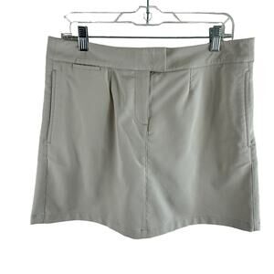 Puma Tan Short Athletic Tennis Skirt Shorts Underneath Pockets Size 10